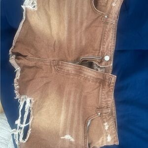 Cider Tan Denim Shorts